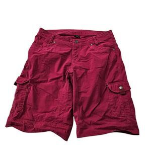 KUHL Splash 11" Cargo Shorts Women 12 Scarlet Red Utility Stretch Hiking Outdoor